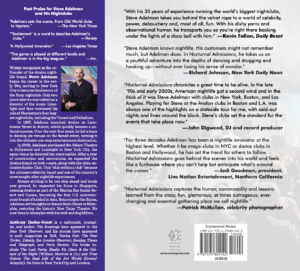 Nocturnal Admissions by Steve Adelman back cover and jacket flap