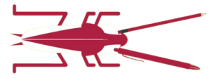 stylized cricket graphic: red cricket with one pencil antenna and one pen antenna